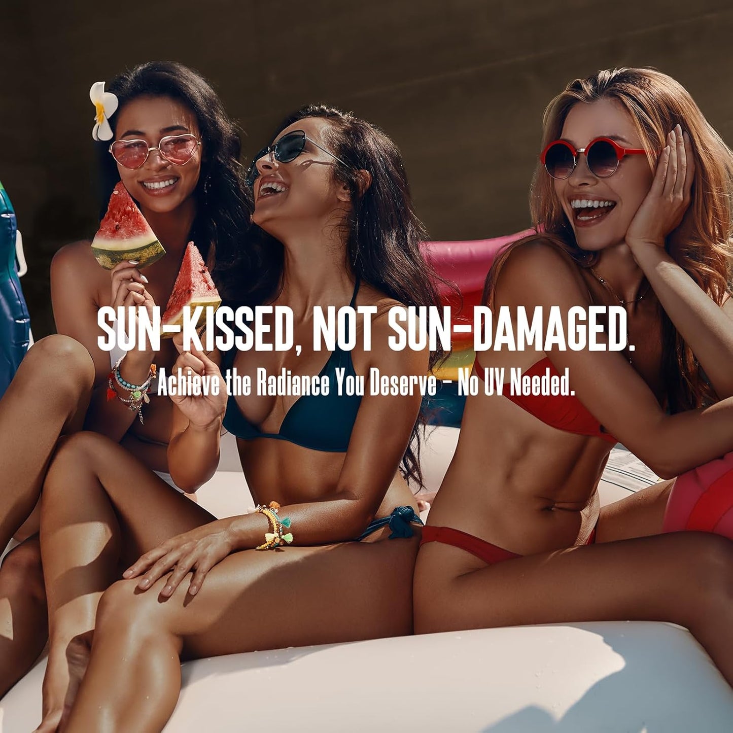 Self Tanner Mousse Kit - 250mL XL & Mitt & Strap | 1-Hour Express Dark Bronze + Plant 30% DHA for Long-Lasting Tan | No Orange Tones, Streak-Free & Odorless | Natural Sunless Glow